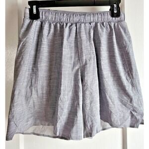 Lululemon men short Sz S  grey running‎ training pocets drawstring lined